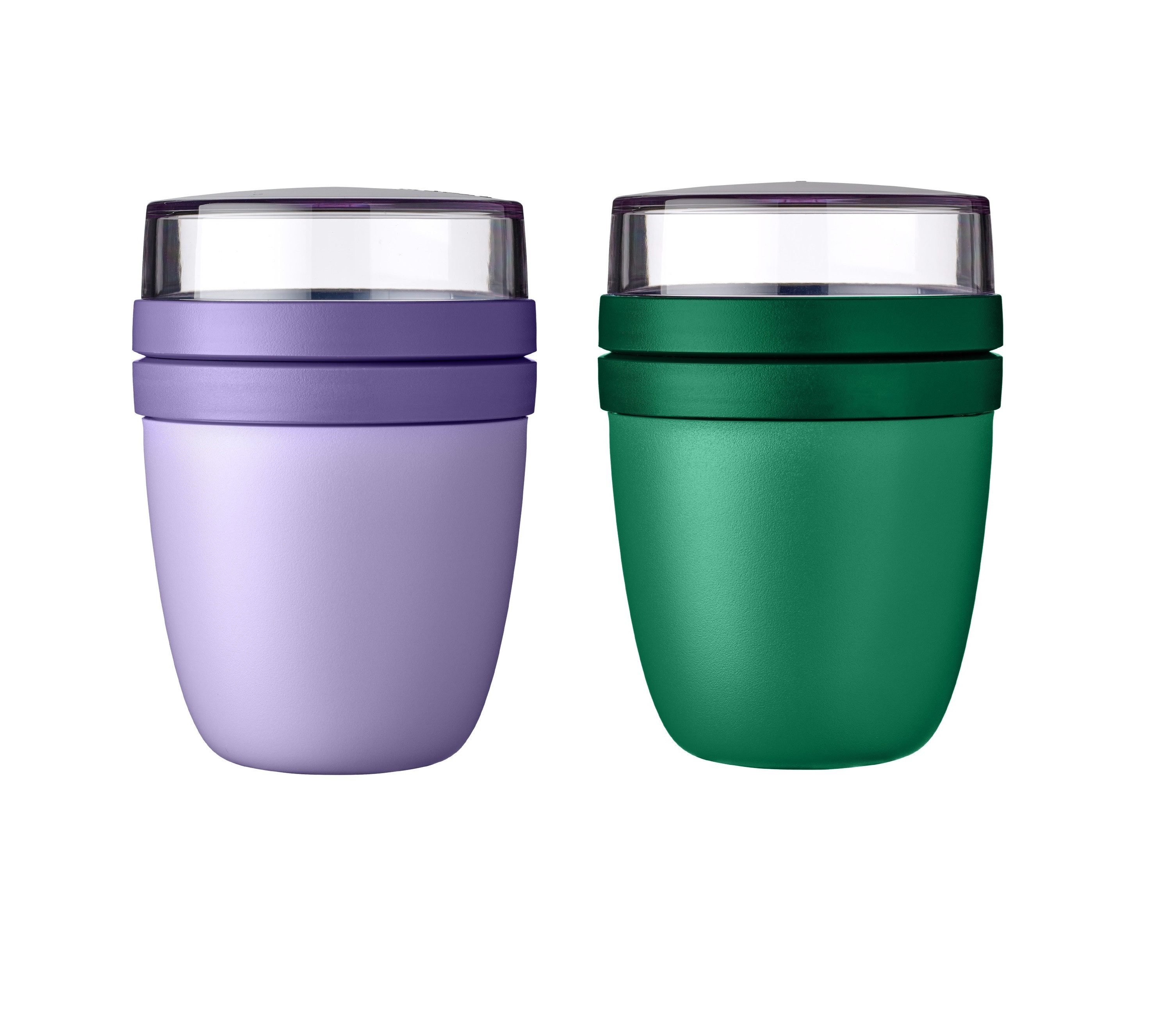 Mepal Lunchbox Lunchpot Ellipse Mixed, Becher to go, Vivid Lilac + Vivid Green, Polypropylen (PP), PCTG, Joghurt, 500 ml+200 ml, gefrier-, mikro- & spülmaschinengeeignet