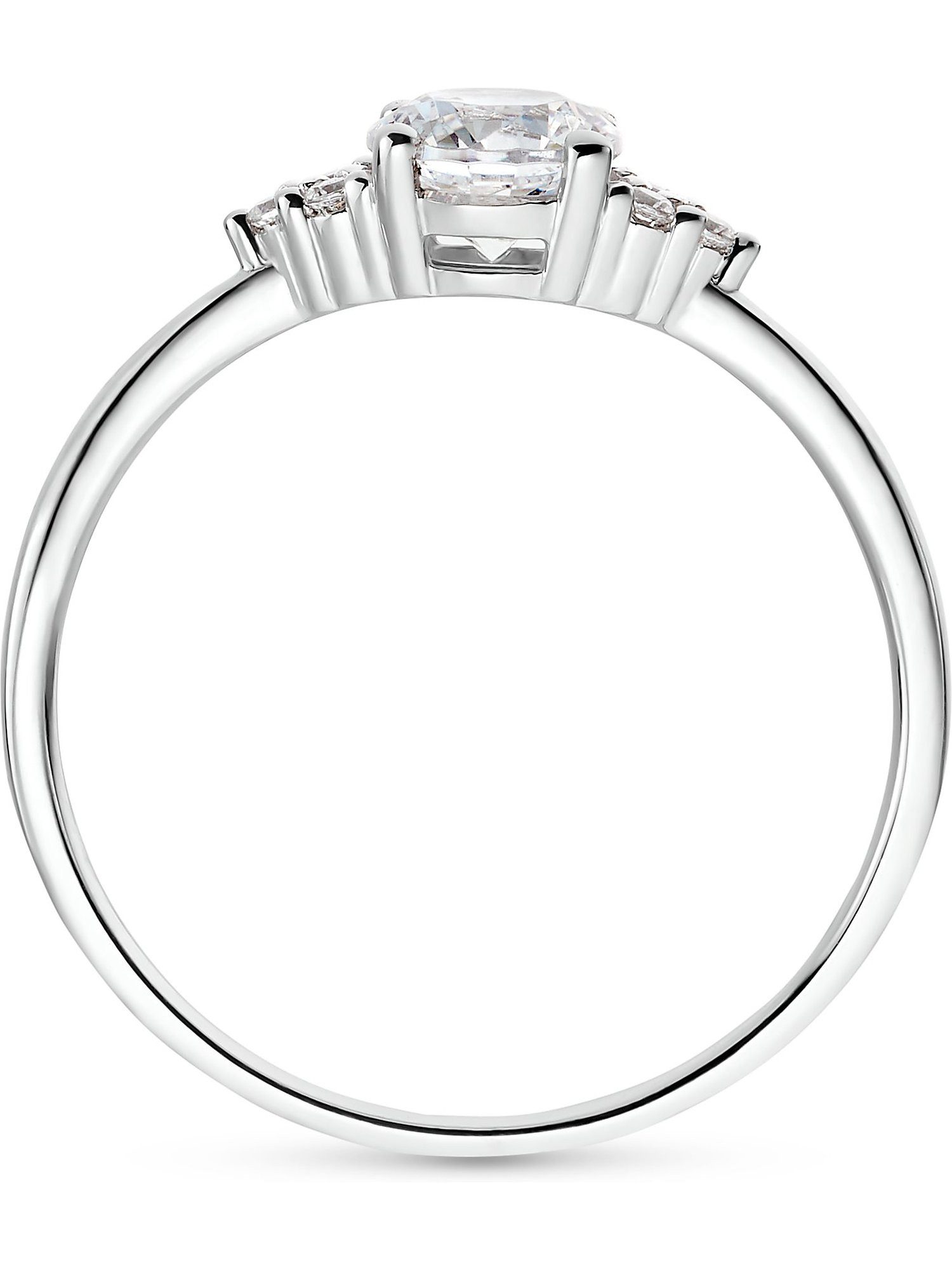CHRIST Fingerring CHRIST Damen-Damenring 375er Weißgold 6 Zirkonia, Zirkoni günstig online kaufen