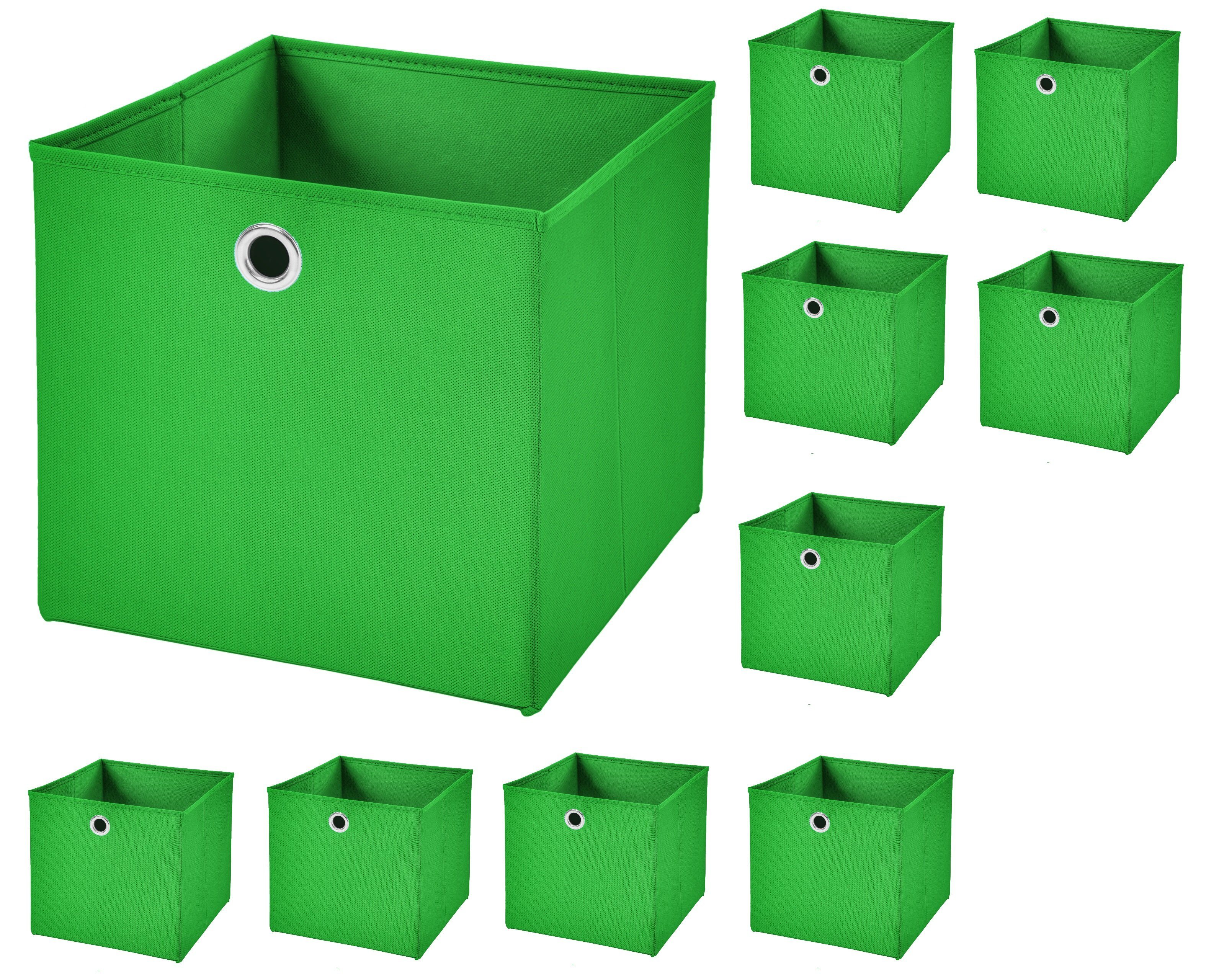 StickandShine Aufbewahrungsbox 10er SET 33 x 33 x 33 cm ohne Deckel – perfekt für KALLAX - 19 Farben