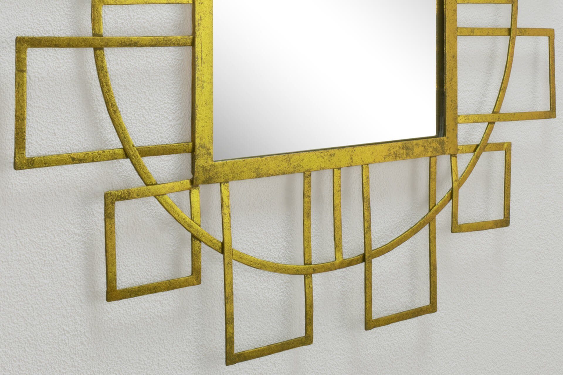 KUNSTLOFT Wandspiegel Fast handgefertigter Metall aus 89x89x2.5 cm, Forward Deko-Spiegel