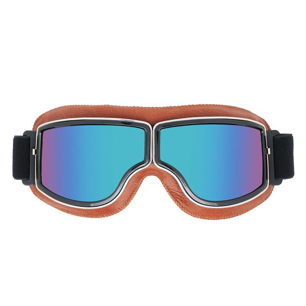 GelldG Motorradbrille Fliegerbrille Herren, Motocross Brille Vintage  Sonnenbrillen Damen