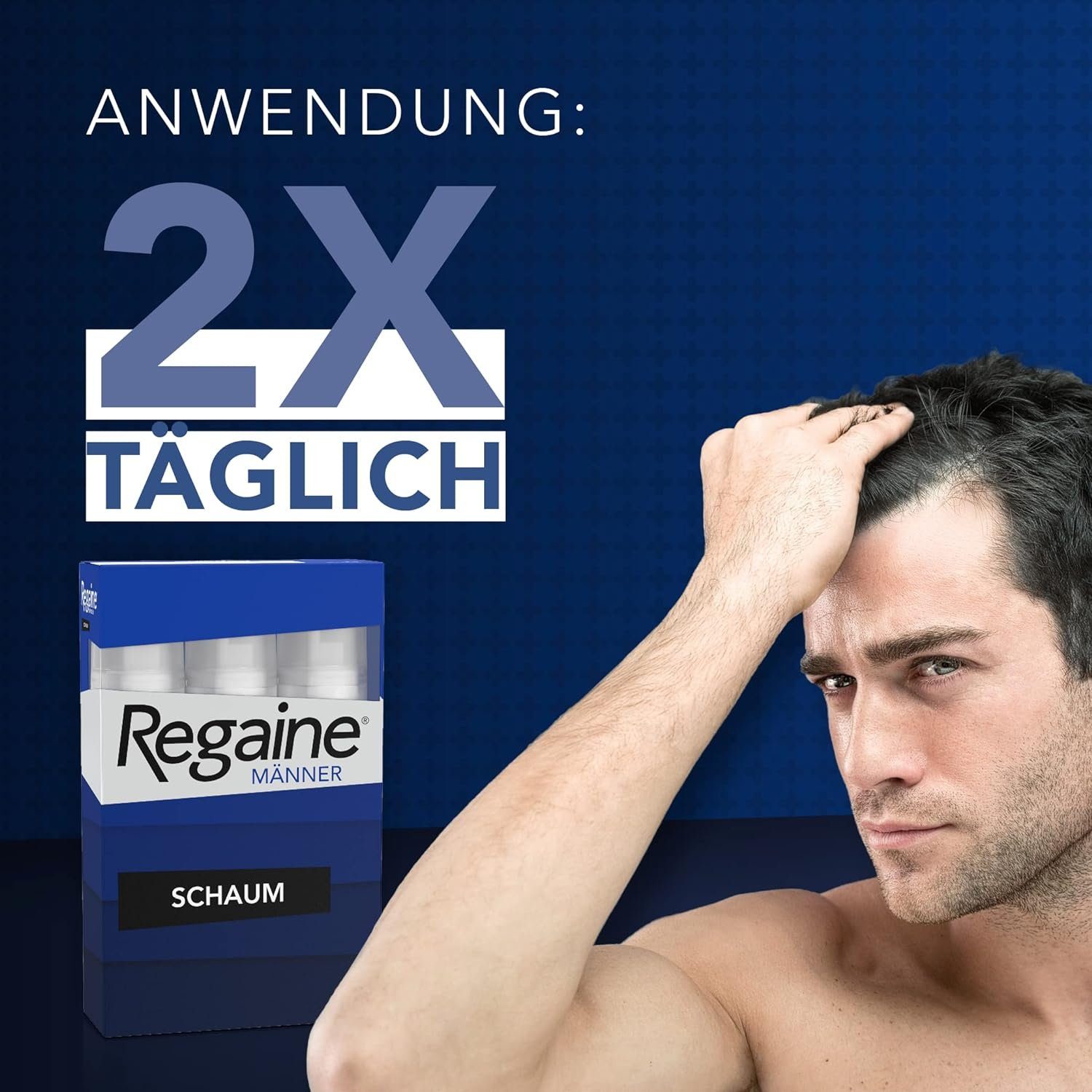50 g, Regatta Haarwachstum Minoxidil Haarserum, Haarausfall und bei Männern 3-Monatspackung mg/g 3x60 Männer an Schaum bedingten erblich mit das stoppt regt