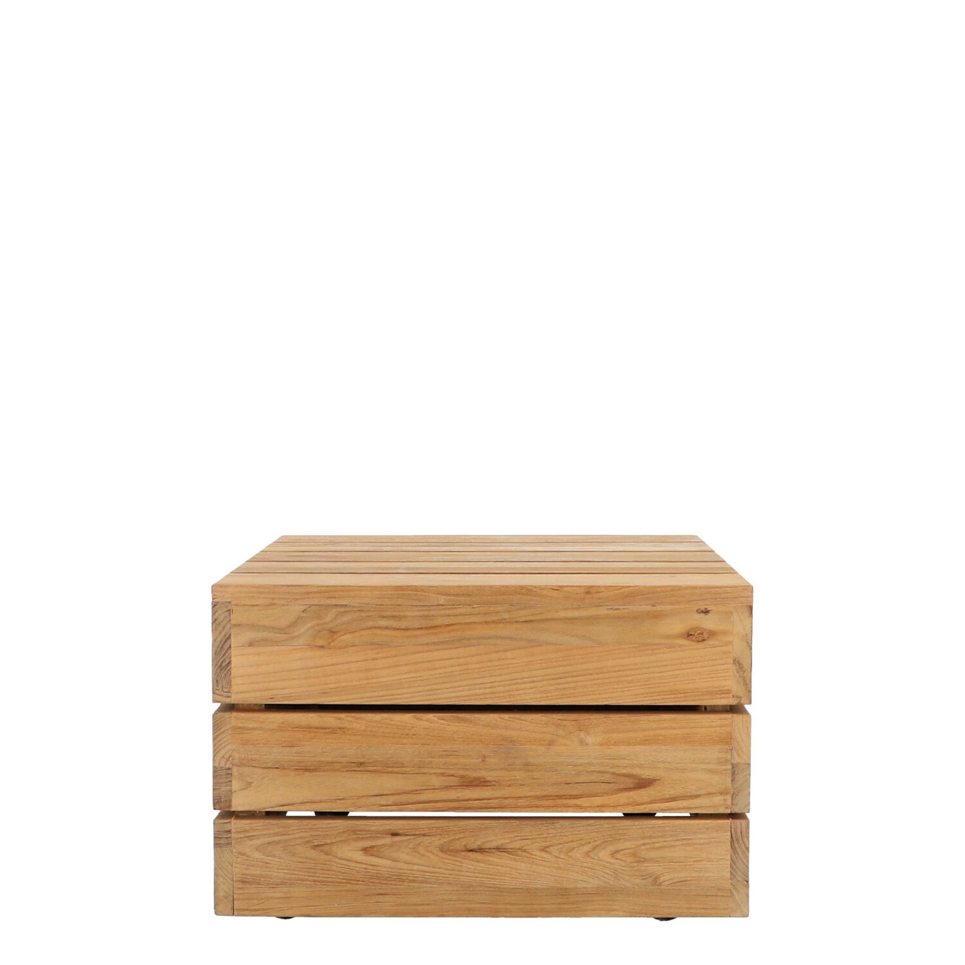 jankurtz Beistelltisch Move aus recyceltem Teakholz, 54 cm, mit Rollen