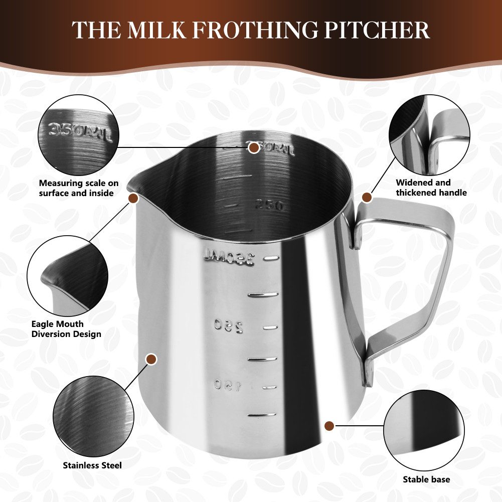 OSTWOLKE Tamper Kaffee Tamper 51mm Espresso Tamper Set mit Tampermatte Milchkännchen – Bild 5 von 5