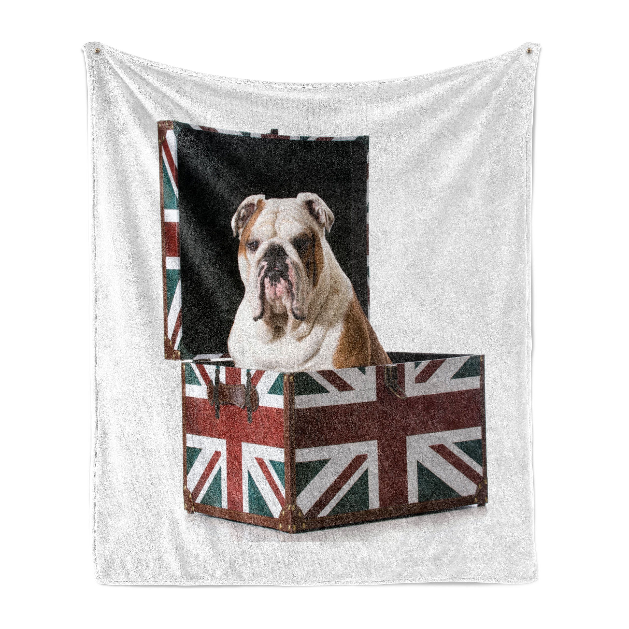 Wohndecke Gemütlicher Plüsch für den Innen- und Außenbereich, Abakuhaus, Englische Bulldogge Patriotic Dog