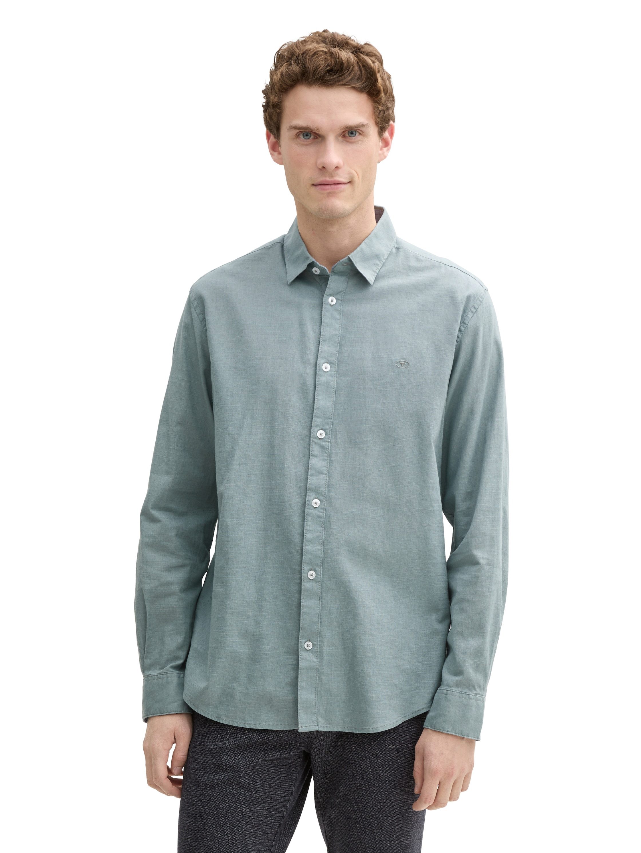 TOM TAILOR Langarmhemd mit Logo Stickerei günstig online kaufen