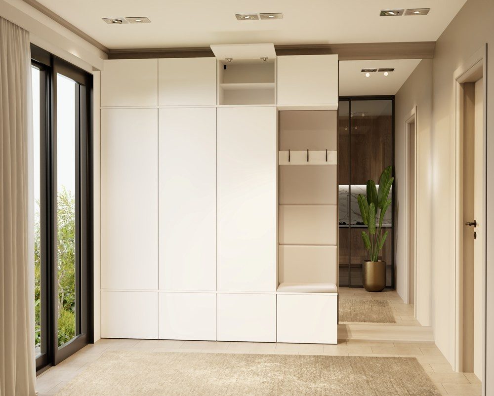 Raumhirsch Furniture Schuhschrank Garderobenschrank für Flur und Eingangsbereich (Kleiderschrank sowie Schuhschrank im SET) verschiedene Farben