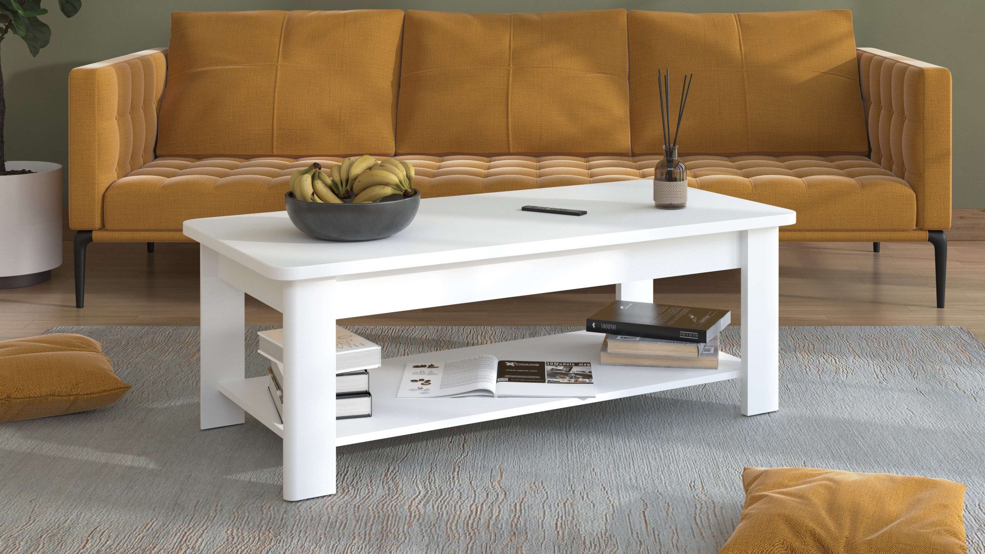 Home affaire Couchtisch Jersey Kaffeetisch, 124 cm, in trendigen Farben, mo günstig online kaufen