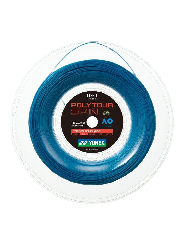Tennissaite Poly Tour Spin (Haltbarkeit+Spin) hellblau 200m Rolle