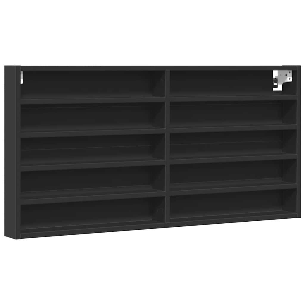 vidaXL Regal Vitrinenschrank Schwarz 100x8,5x50 cm Holzwerkstoff, 1-tlg. günstig online kaufen