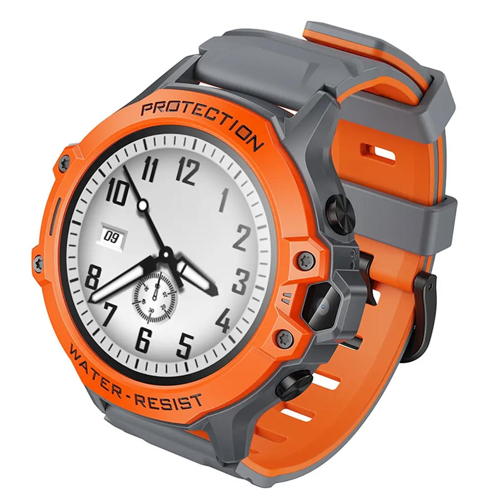hoco. Y107 Kinder Smartwatch (1,28 Zoll, geschlossenes Echtzeit-Betriebssystem (RTOS), 4G GPS Uhr Telefon Videoanruf Ortung SOS Kinderuhr SIM Funktion Orange