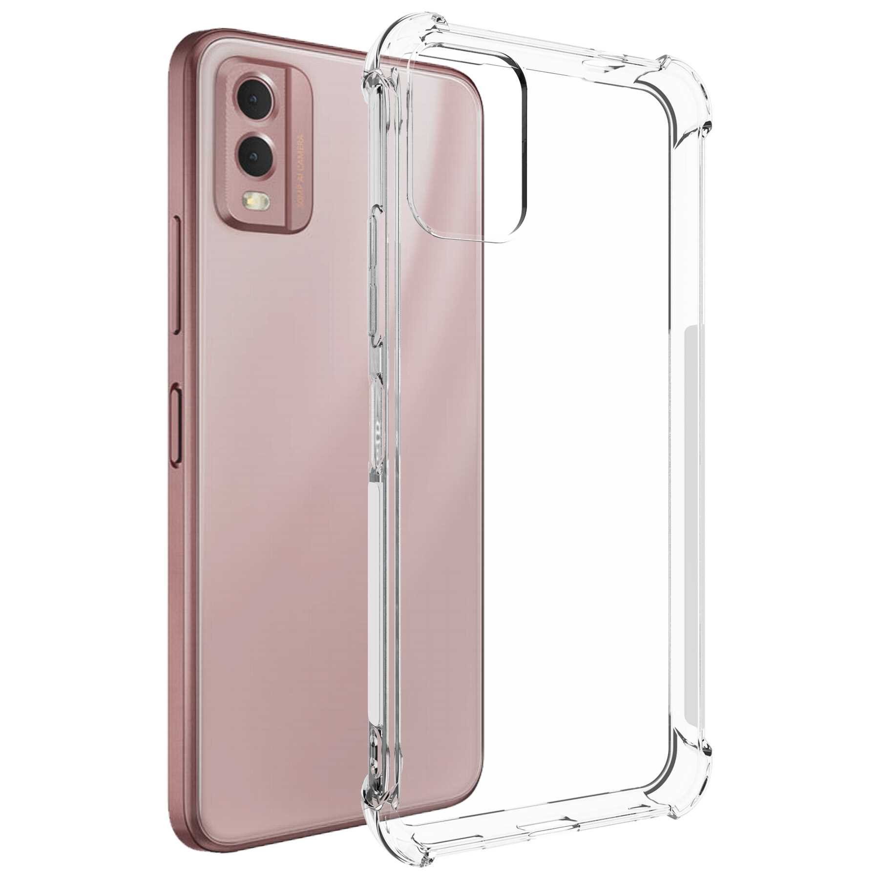 mtb more energy Smartphone-Hülle Clear Armor Case für Nokia C32 4G (6.5), Transparente TPU Schutzhülle Case Backcover mit Anti-Shock Verstärkung