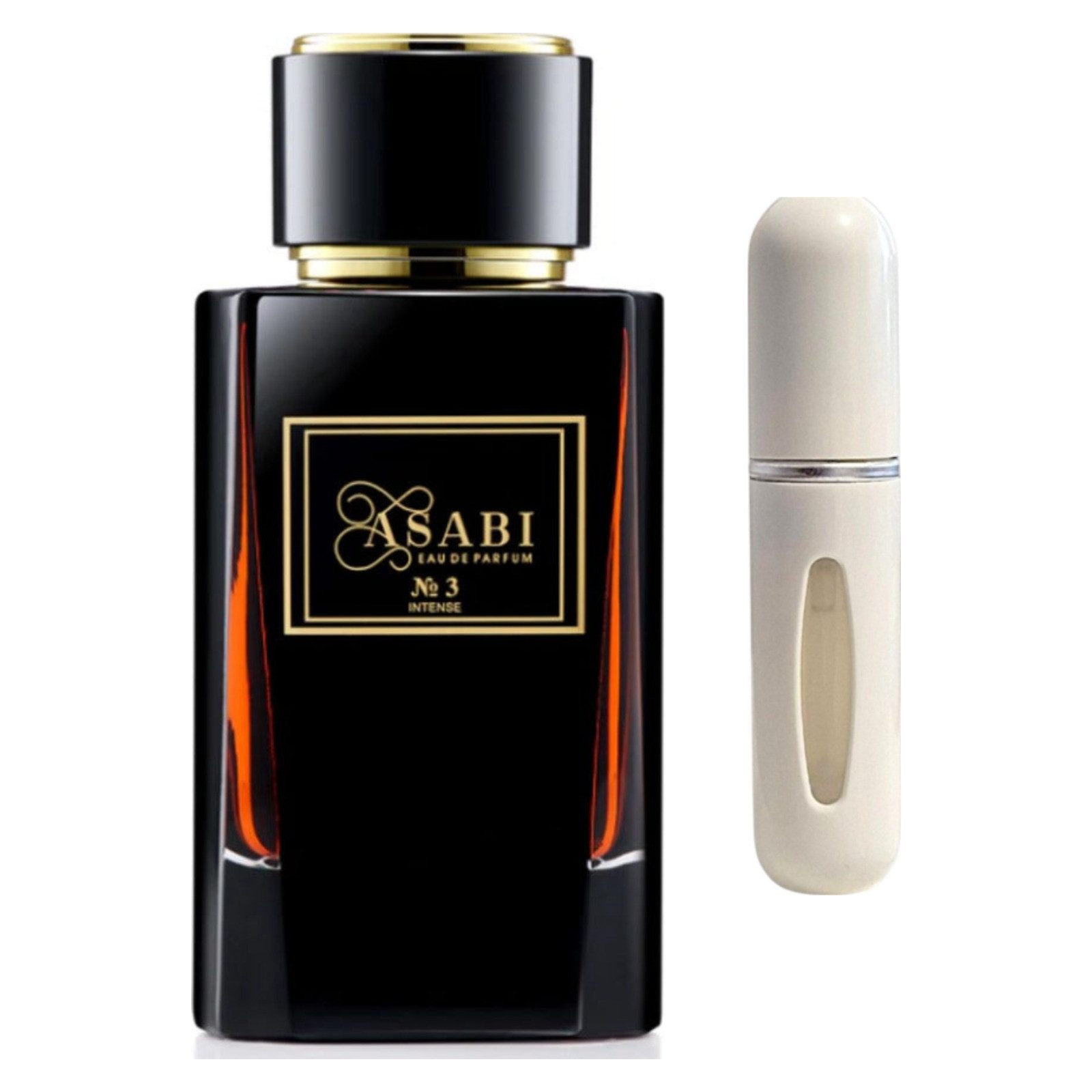 Asabi Duft-Set N°3 Intense EDP – Orientalisch Süß Gourmand + Parfümzerstäuber (leer)