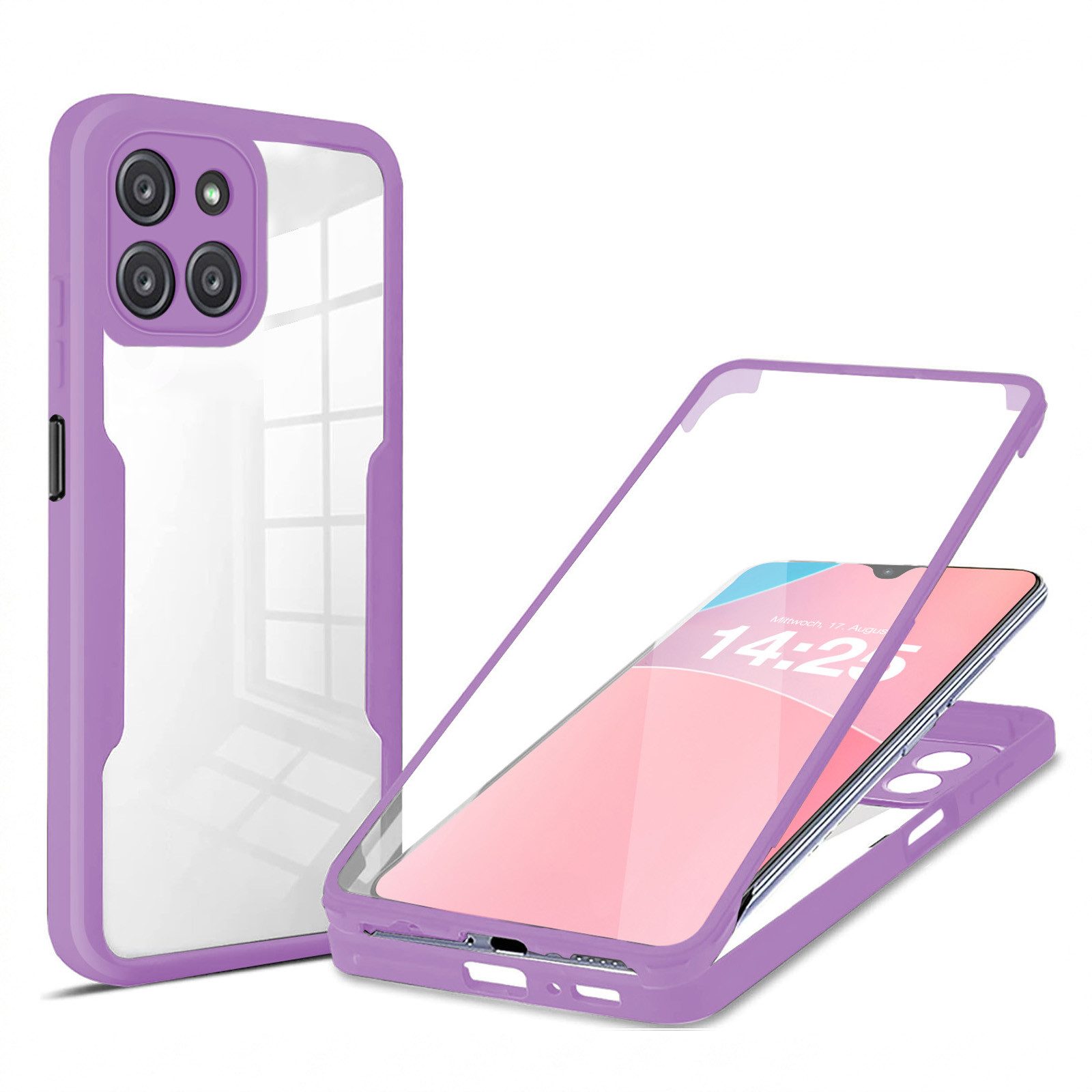 Tec-Expert Handyhülle 360 Grad Hülle für Samsung Galaxy A21s 6.5 Zoll, 6.5, Rundum Schutz Cover Case Hülle robust
