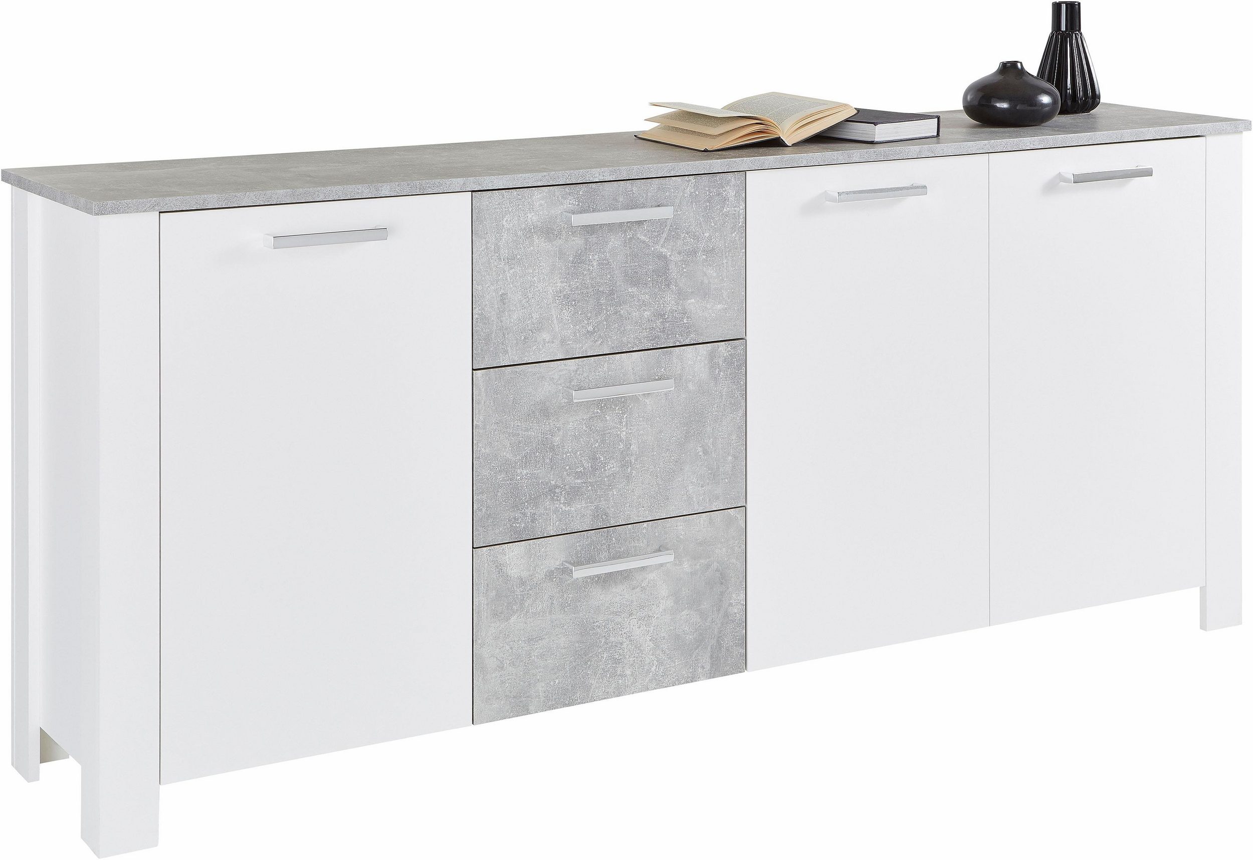 STSEINHOFF ZABONA Sideboard - Beton-Optik / Weiß