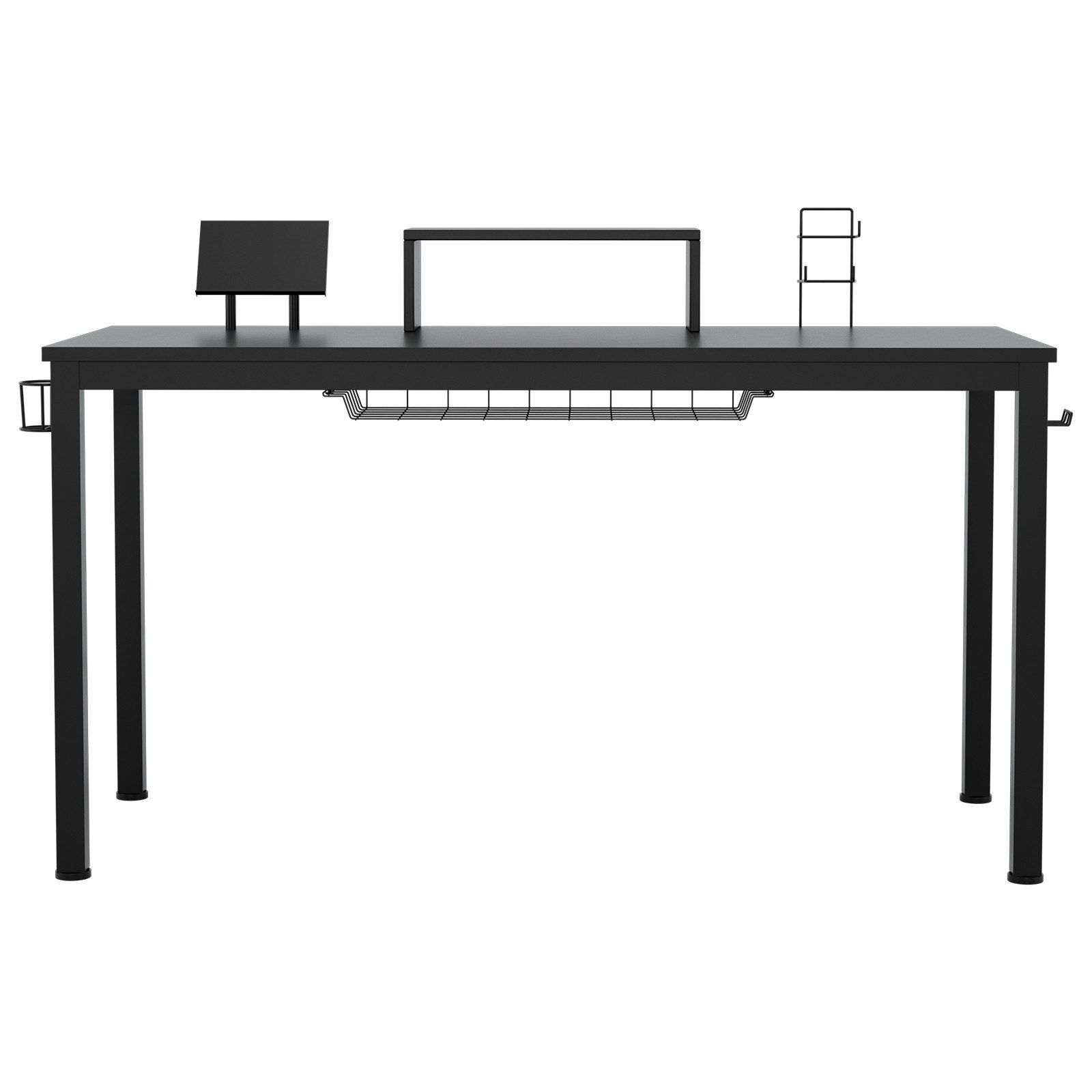 COSTWAY Gamingtisch, 140cm, mit Monitorablage & Aufbewahrungskorb günstig online kaufen