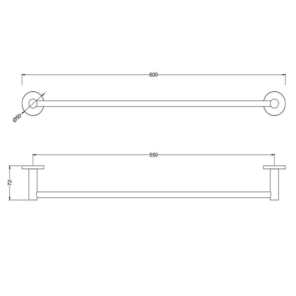 Aloni Handtuchhalter CR2114-GG, cm Aloni gebürstet Handtuchhalter 57 Grau