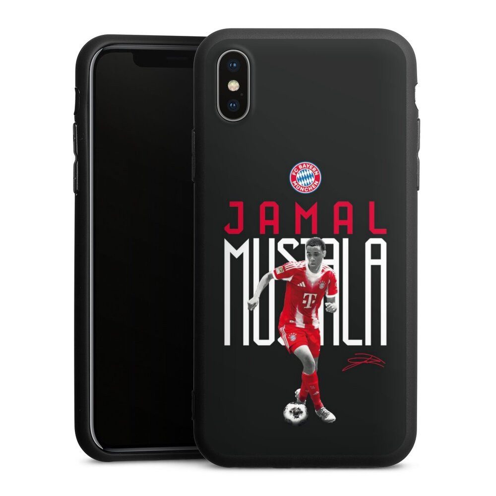 DeinDesign Handyhülle FC Bayern München Jamal Musiala Offizielles Lizenzprodukt, Apple iPhone X Silikon Hülle Premium Case Handy Schutzhülle