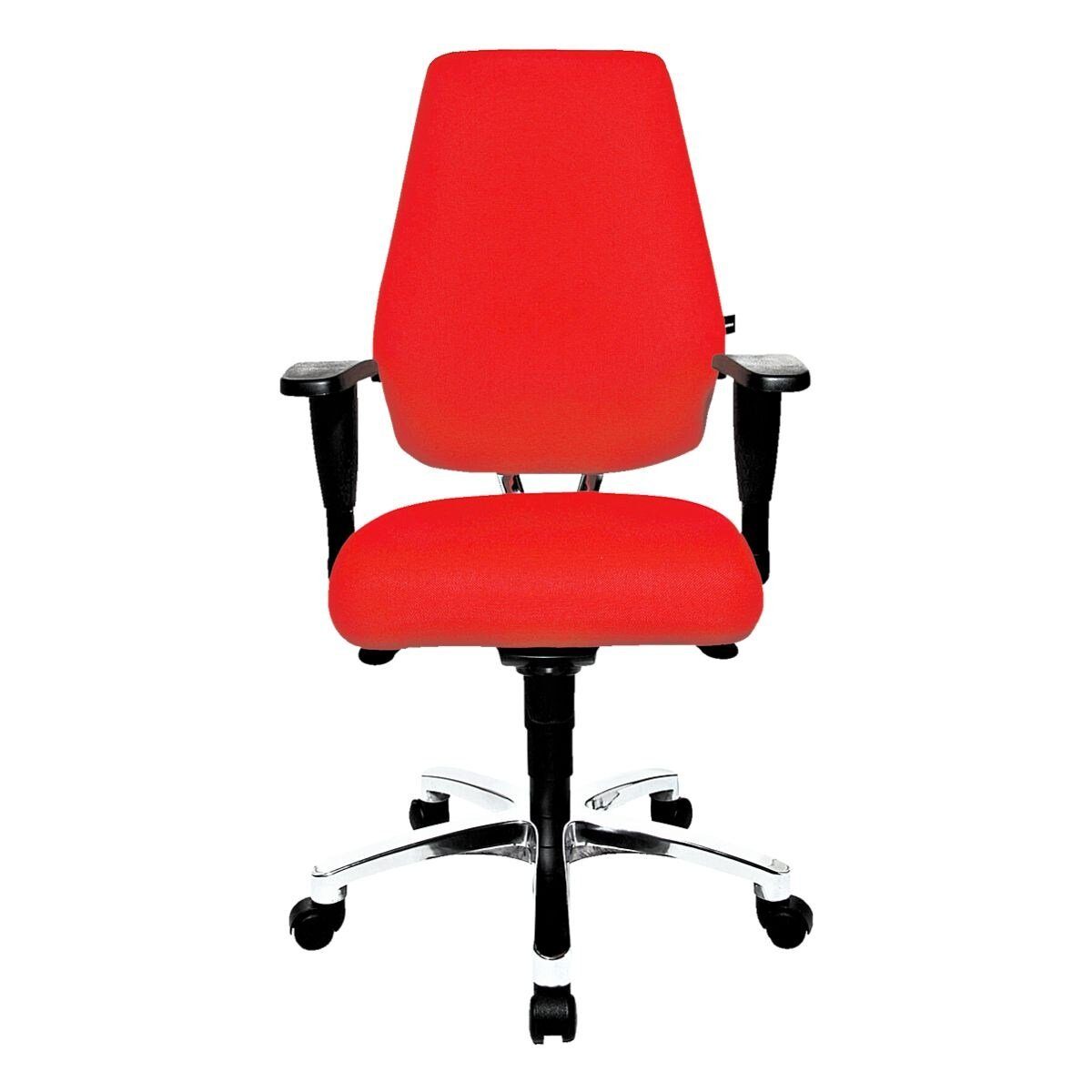 TOPSTAR Schreibtischstuhl und Sitness Flachsitz mit Armlehnen, Body-Balance-Tec rot 30