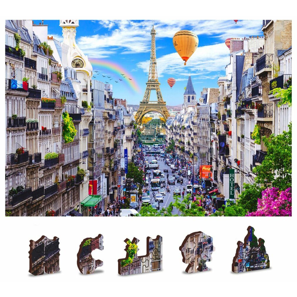 Wooden City Puzzle Holzpuzzle Busy Paris 2in1, 150 Teile ECO, Puzzleteile