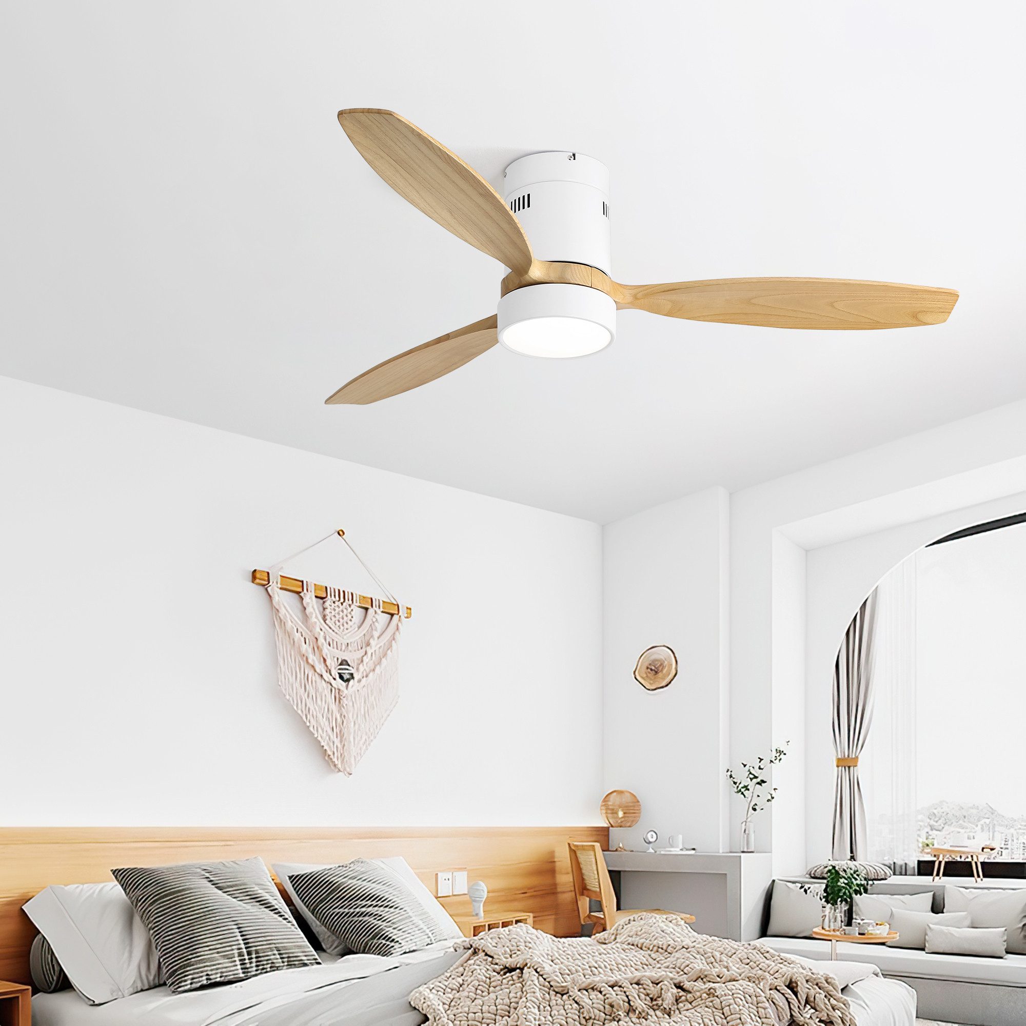 MODFU Deckenventilator Holzdesign mit reversibler Funktion, günstig online kaufen