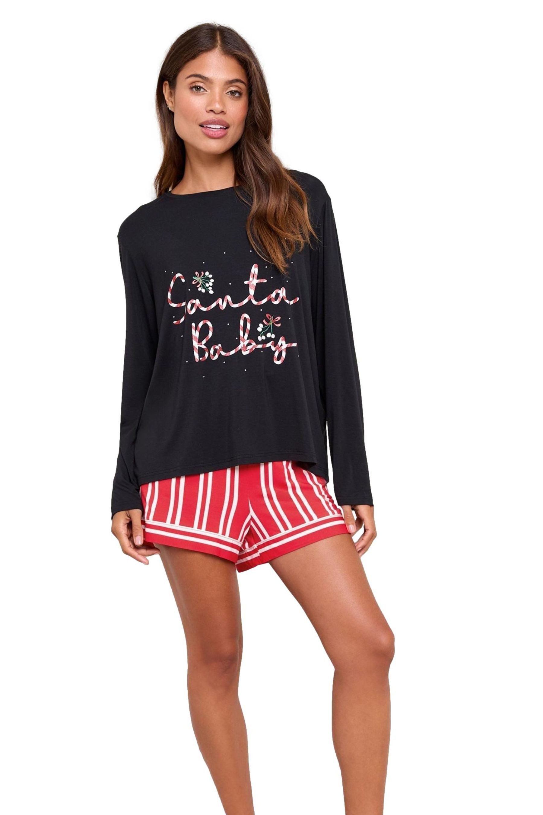 LIPSY Pyjama Lipsy Santa Baby Weihnachts-Pyjama mit Shorts (2 tlg)