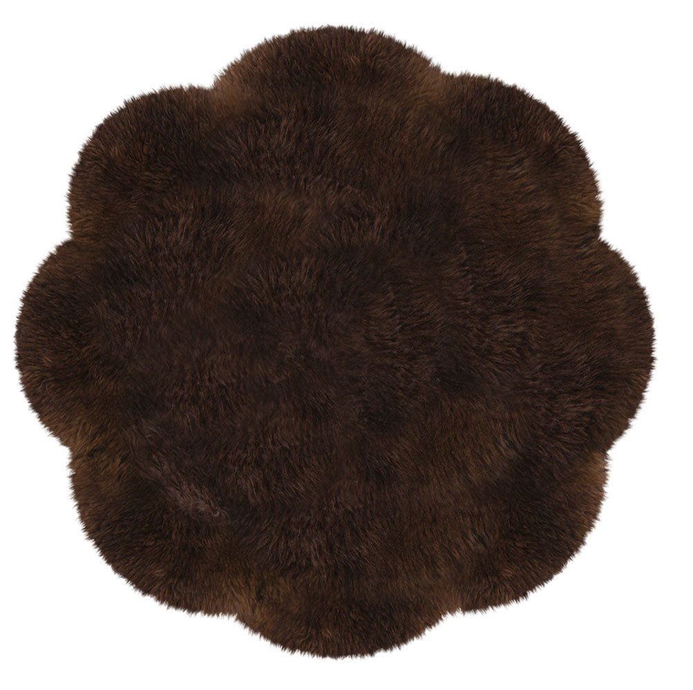 Heitmann Felle Fellteppich Blüte - Lammfell farbig, Premium Qualität, blumenförmig, Höhe: 60 mm, echtes Austral. Lammfell, Ø 140 cm, besonders dicht & weich