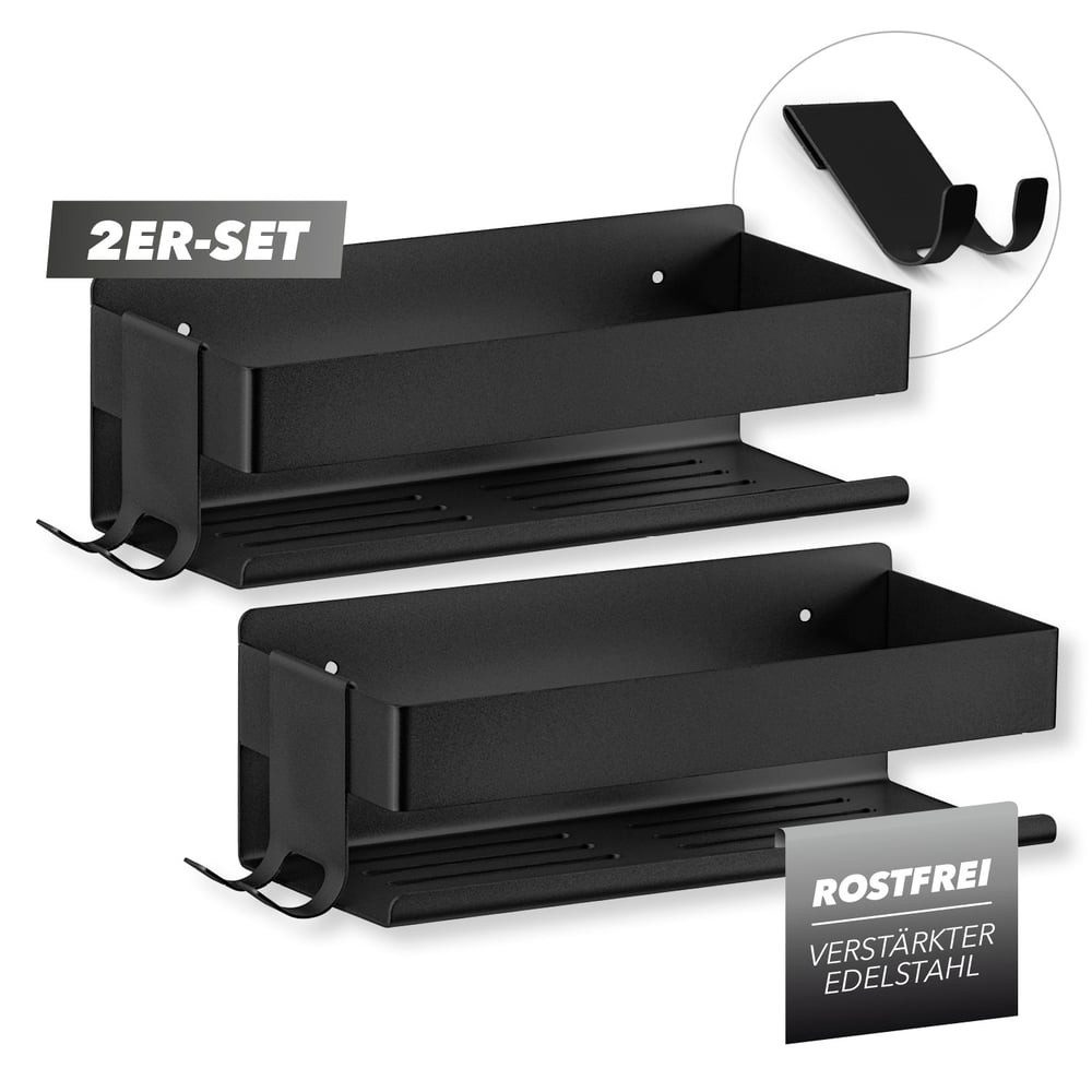 Benkstein Duschablage Dusch-Organizer zum Kleben oder Bohren 2er-Set, 2-tlg günstig online kaufen