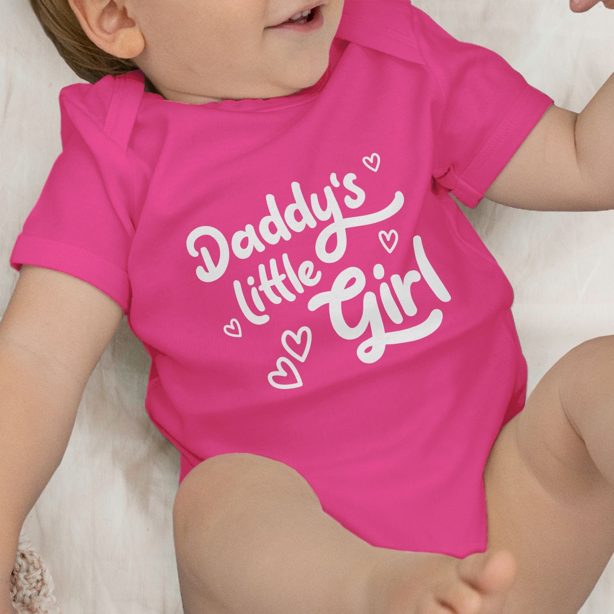 Fuchsia Shirtracer süß 3 Daddy's Geschenk little Shirtbody Baby Girl Vatertag weiß