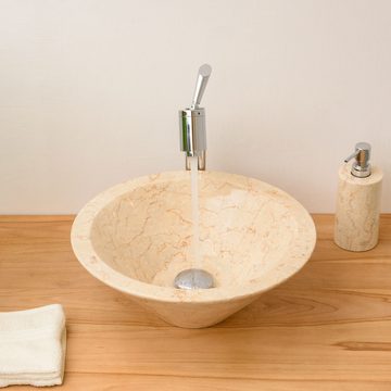 wohnfreuden Aufsatzwaschbecken Marmor Waschbecken Caping 40 cm creme (Kein Set), 40_102426