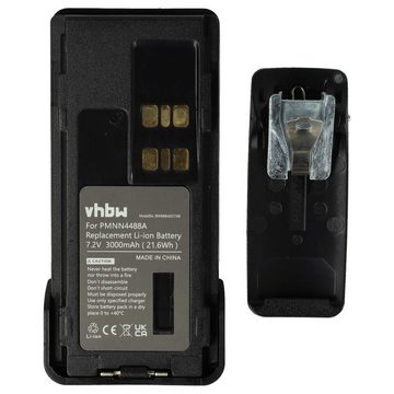 vhbw Ersatz für Motorola PMNN4488a, PMNN4491AR für Akku Li-Ion 3000 mAh (7,2 V)
