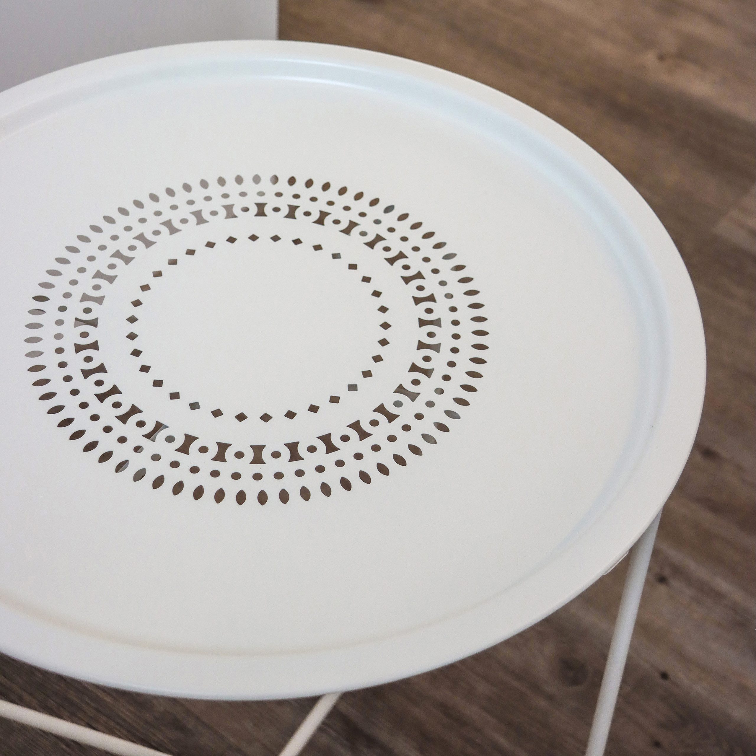 hjh LIVING Ablagetisch Beistelltisch ALLRUND Stahl, Balkontisch Couchtisch rund Ø45 cm, Metallgestell