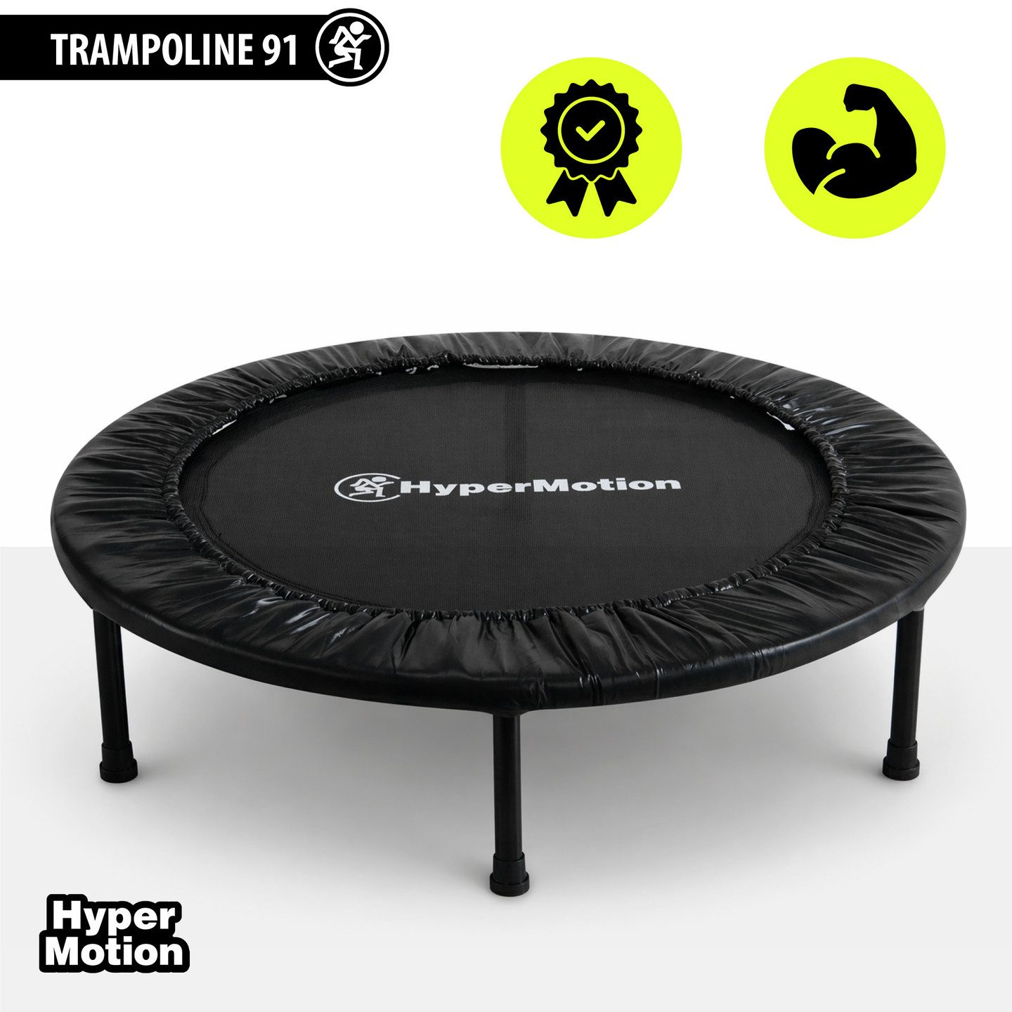 HyperMotion Fitnesstrampolin HyperMotion Fitness Trampolin 91 cm Indoor bis 100 kg, (1 × Fitness trampoline), Suitable for cardio, endurance, and balance training
