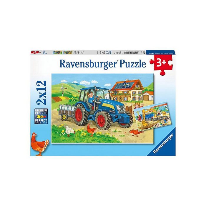 Ravensburger Spiel 2er Set Puzzle je 12 Teile 26x18 cm Baustelle