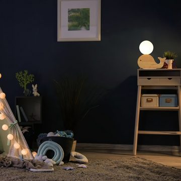 relaxdays Tischleuchte Nachttischlampe Kinder Holzwal