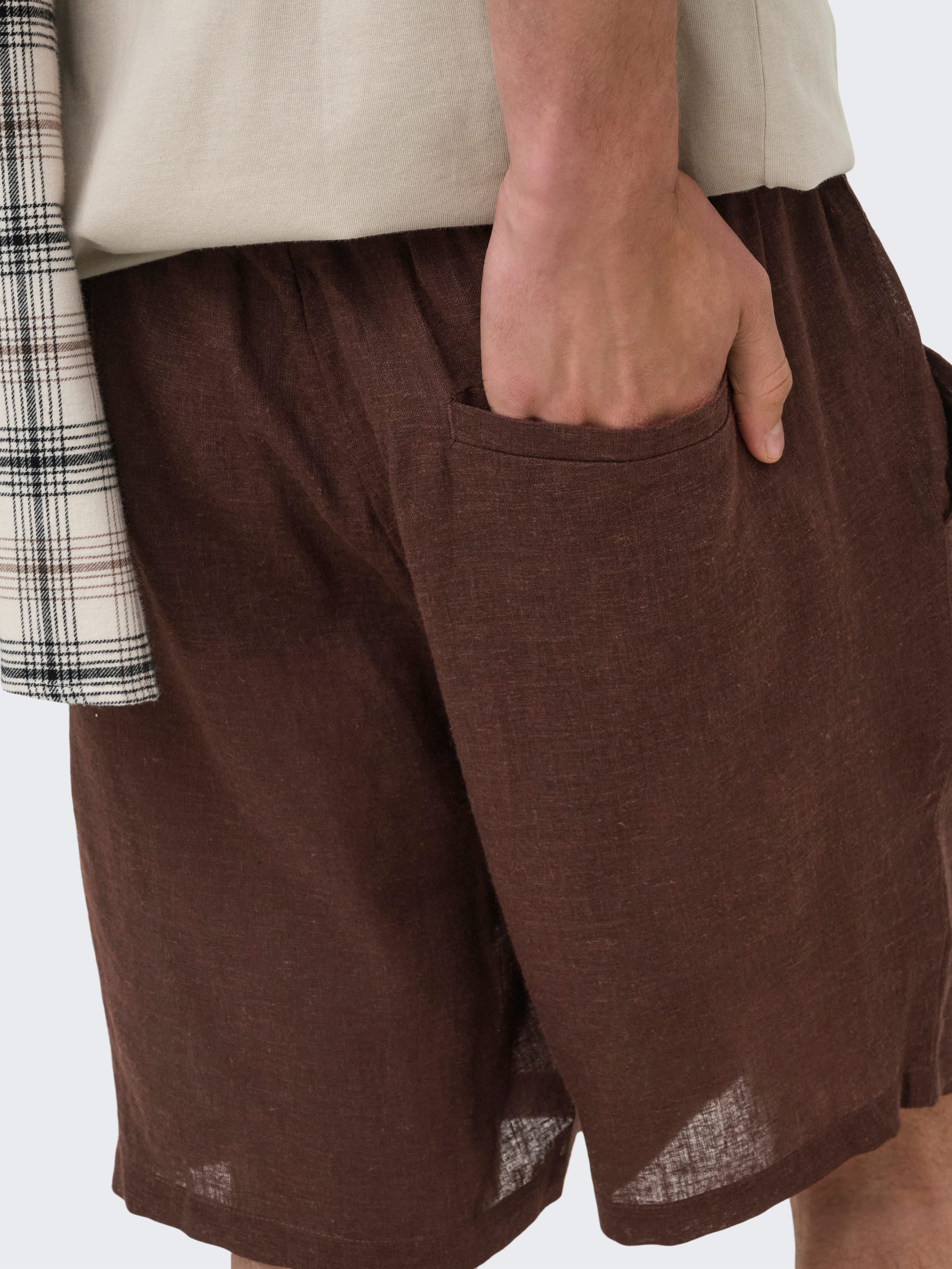 ONLY & SONS Shorts ONSLAURENCE LINEN BLEND SHORTS NOOS Viskosemischung, regular fit – Bild 3 von 5