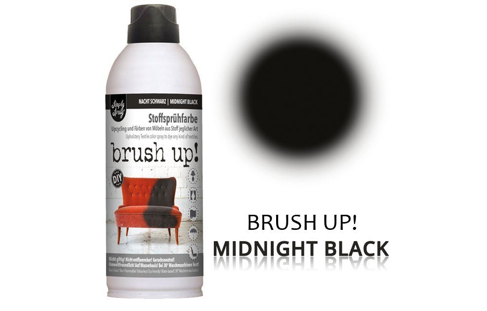 SimplySpray Textilfarbe Brush up! Spray - Midnight Black - Farbton: Nacht Schwarz
