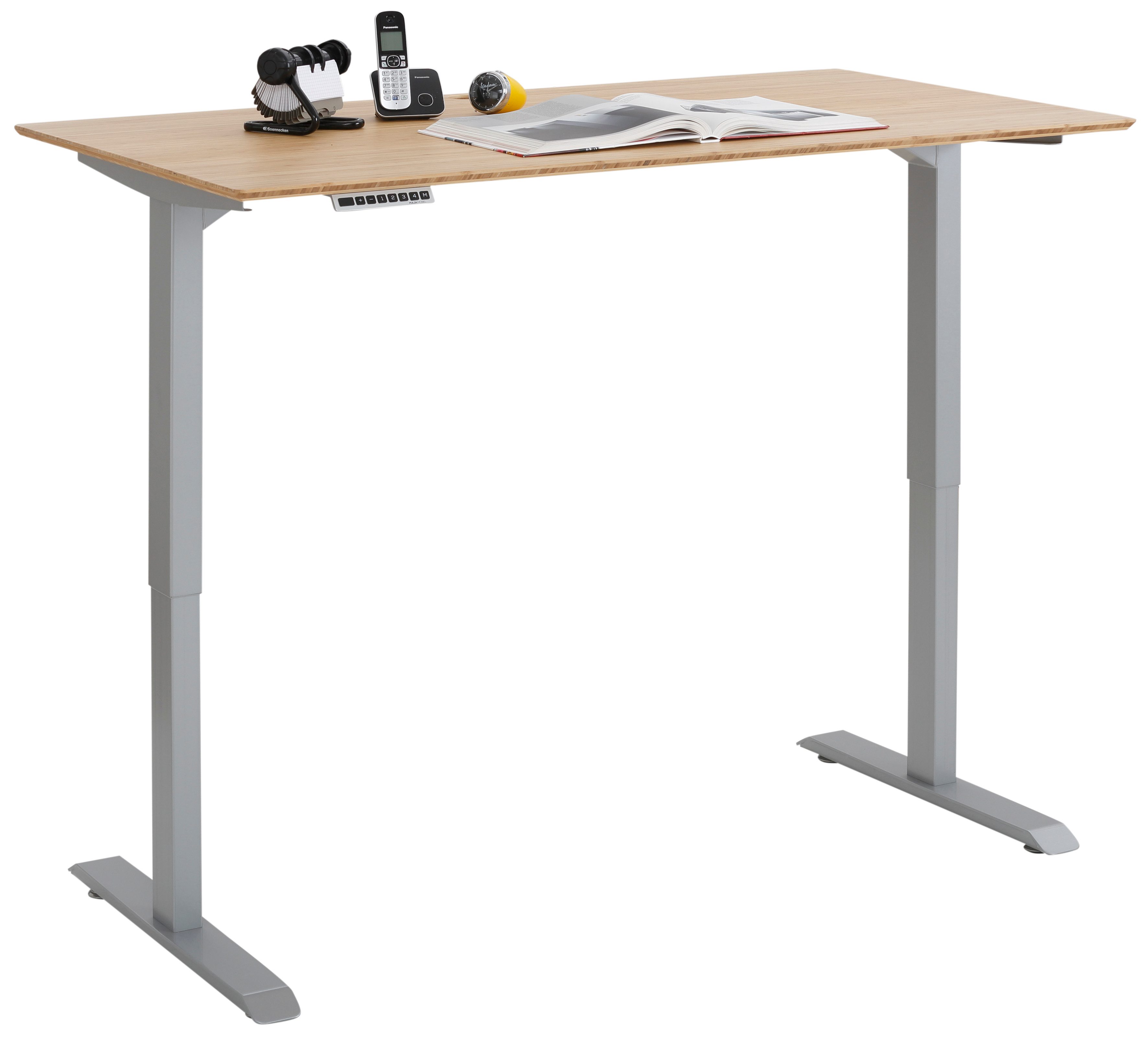 Maja Möbel Schreibtisch Premium, el. höhenverstellbar, 2M, 4fach Memory, Bambusplatte massiv