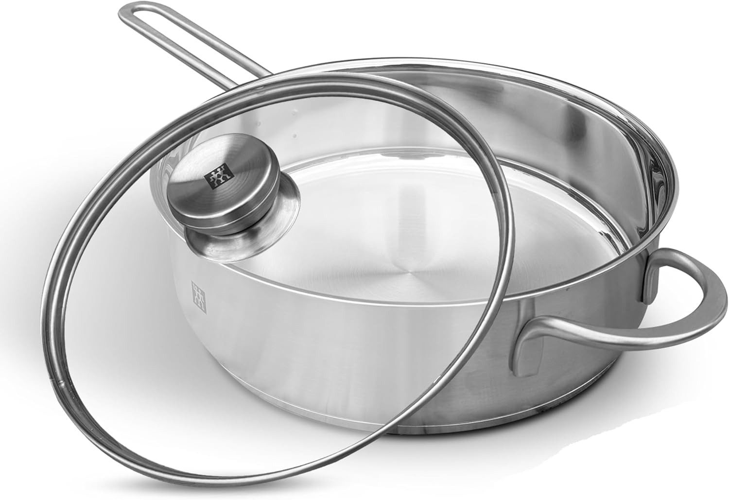 Zwilling Schmortopf Zwilling Twin Nova Schmorpfanne 24 cm, Edelstahl (Schmorpfanne), Nova Sauteuse mit Deckel, Kochtopf, Edelstahl, Schmorpfanne, 2,4L
