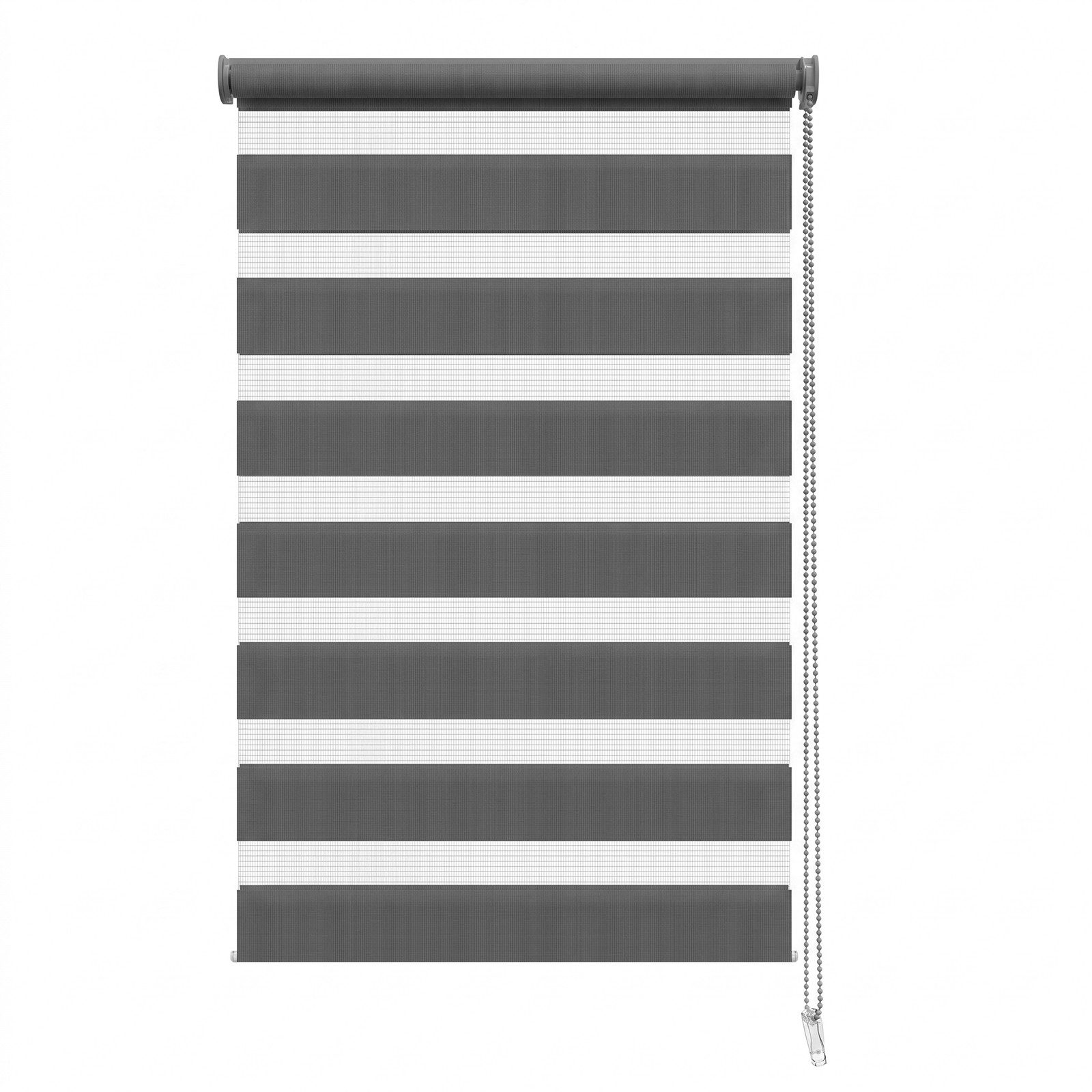 Doppelrollo Duo Rollo Klemmfix ohne Bohren freihängend Lichtschutz für Fenster, Salcar, Grau 40x130cm, Klemmträger blickdicht Jalousie Seitenzugrollo für Tür