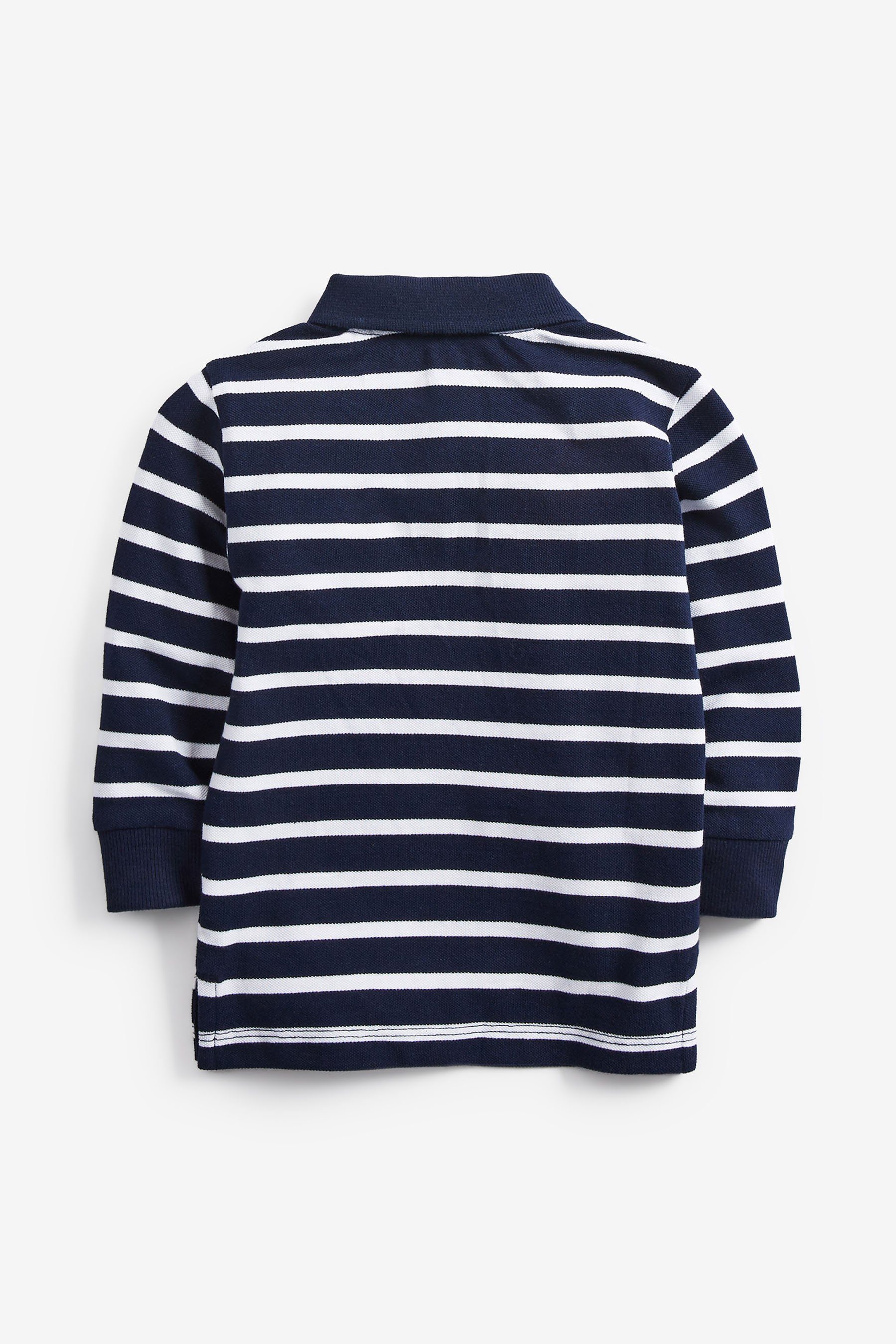 (1-tlg) Poloshirt Stripe Langärmeliges Next T-Shirt Navy/White mit Streifen