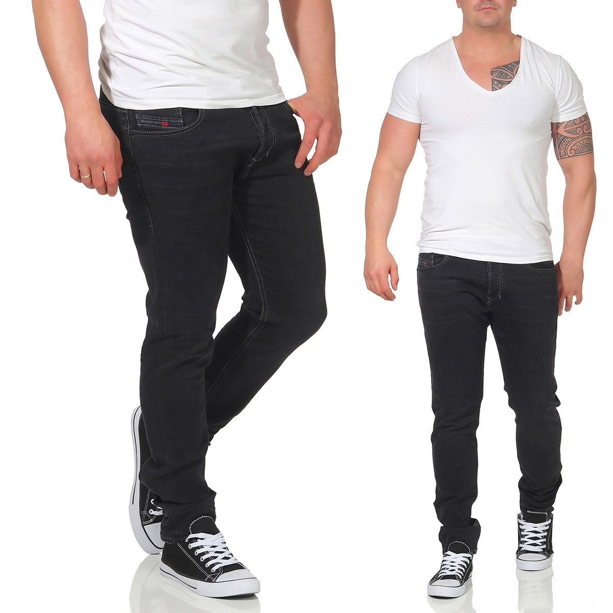 Tapered-fit-Jeans Diesel Herren Jeans Tepphar 084HQ anthrazit