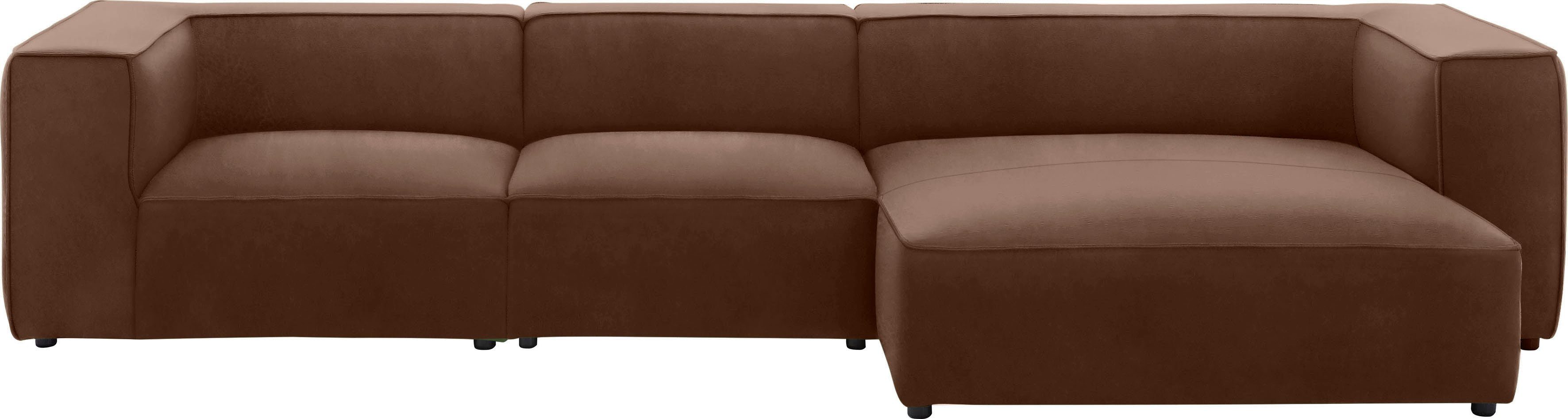 W.SCHILLIG Ecksofa around-the-block, mit eleganter Biese, mit Federkern, Breite 341 cm