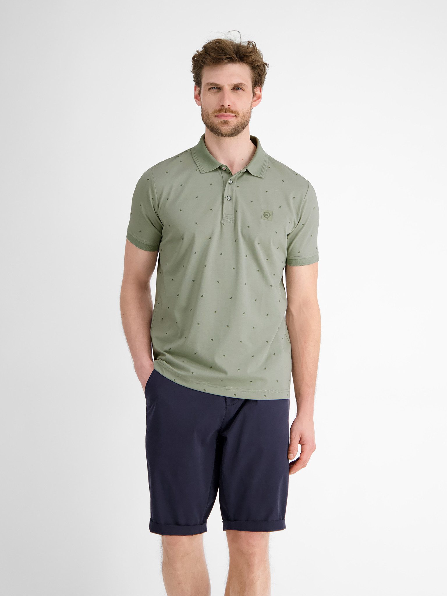 LERROS Poloshirt mit All-Over Muster günstig online kaufen