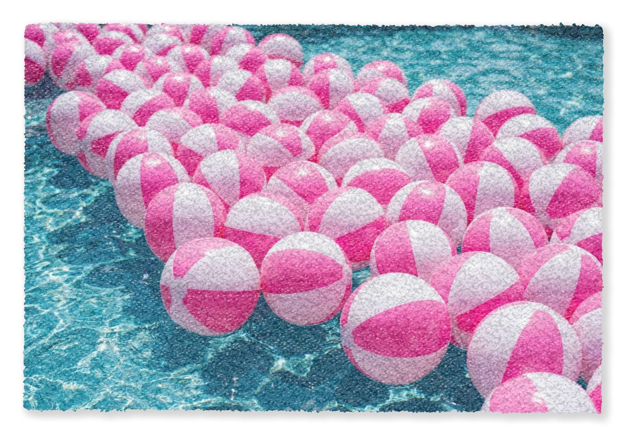 MuchoWow Fußmatte Strandbälle - Rosa - Wasser, Rechteckig, innen Schmutzfangmatte, Tür, Schmutzfänger Flur, Teppich 60x40 cm
