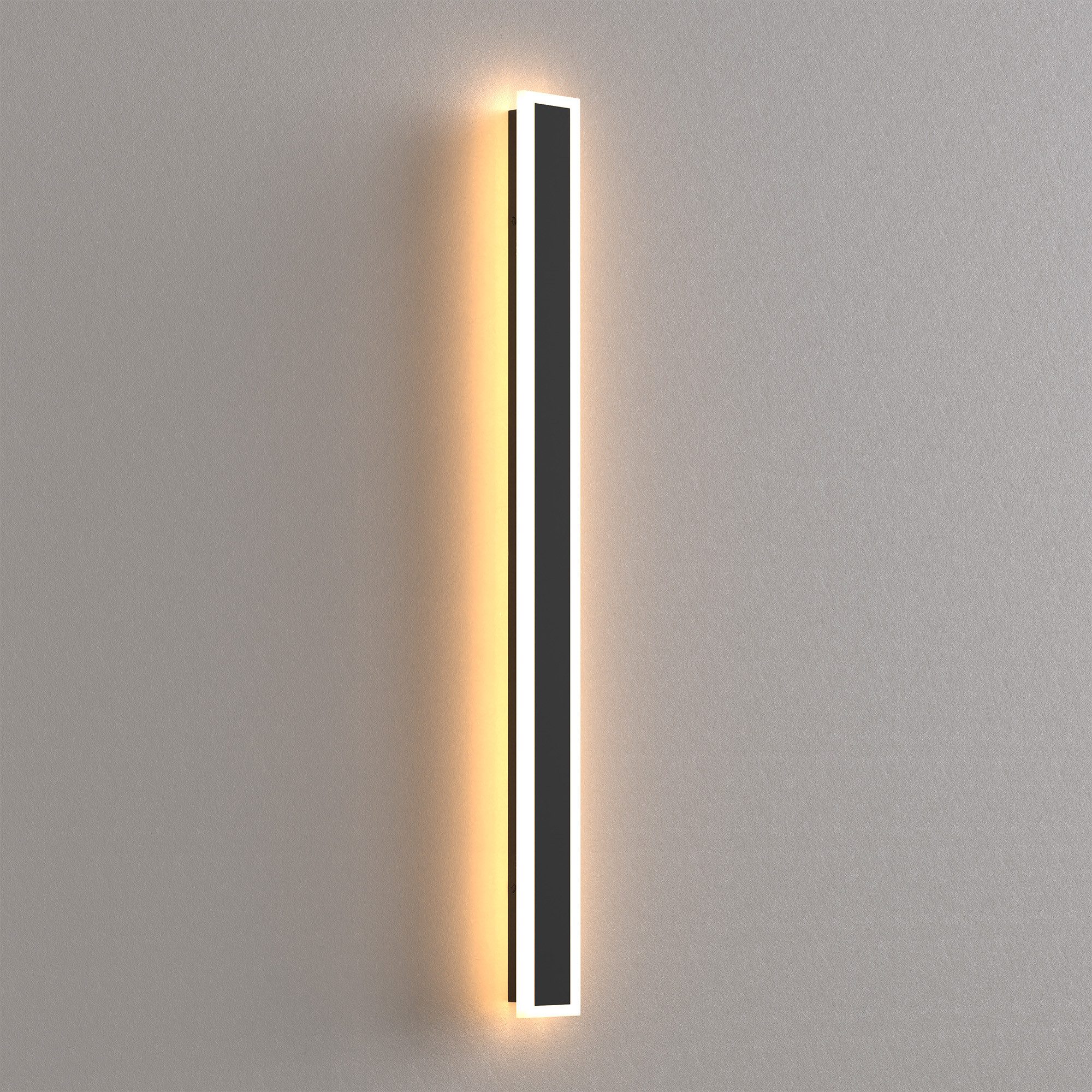 LOHAS-LED Wandleuchte Außen-Wandleuchte 90 cm, 24 W, 110 V, IP65, 3000 K, Schwarz, LED fest integriert, Warmweiß, Lange Wandlampe für Treppen, Flure, Balkon, Terrasse und Garten