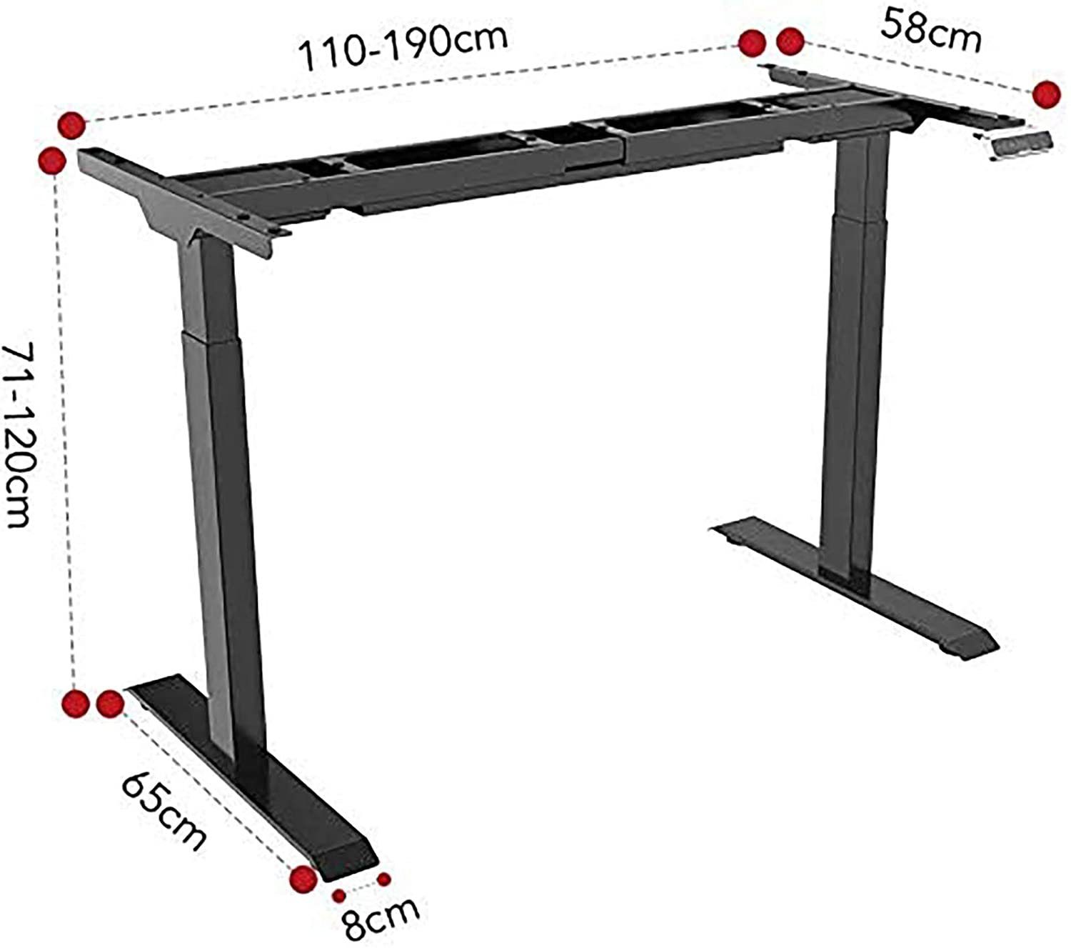 FLEXISPOT Schreibtisch EK2, SANODESK - Elektrisch stufenlos  höhenverstellbarer Schreibtisch inkl. Tischplatte mit Kollisionschutz,  Memory-Steuerung und Softstart/Stop Funktion, 120 x 60cm, Farbe auswählbar