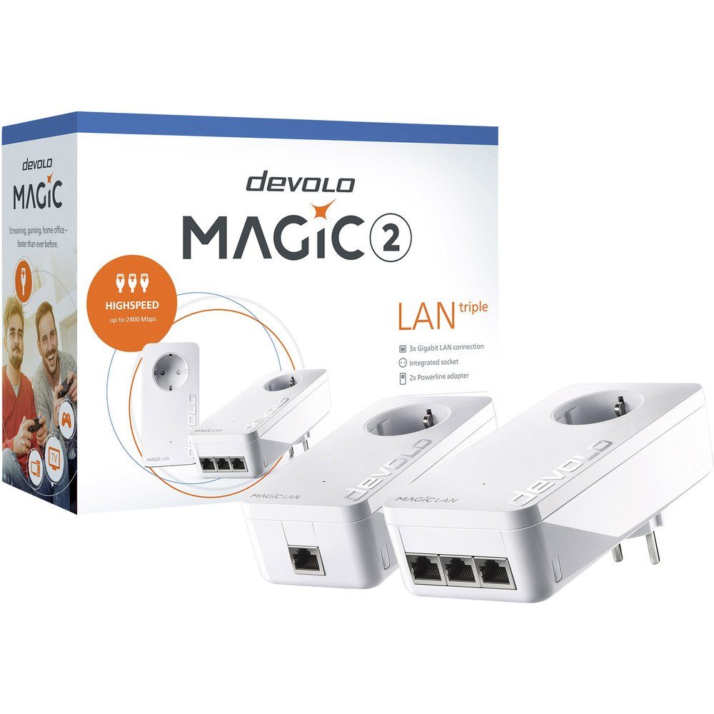 DEVOLO Devolo Magic 2 8517 Po Kit EU triple Reichweitenverstärker Starter Kit Powerline Starter LAN