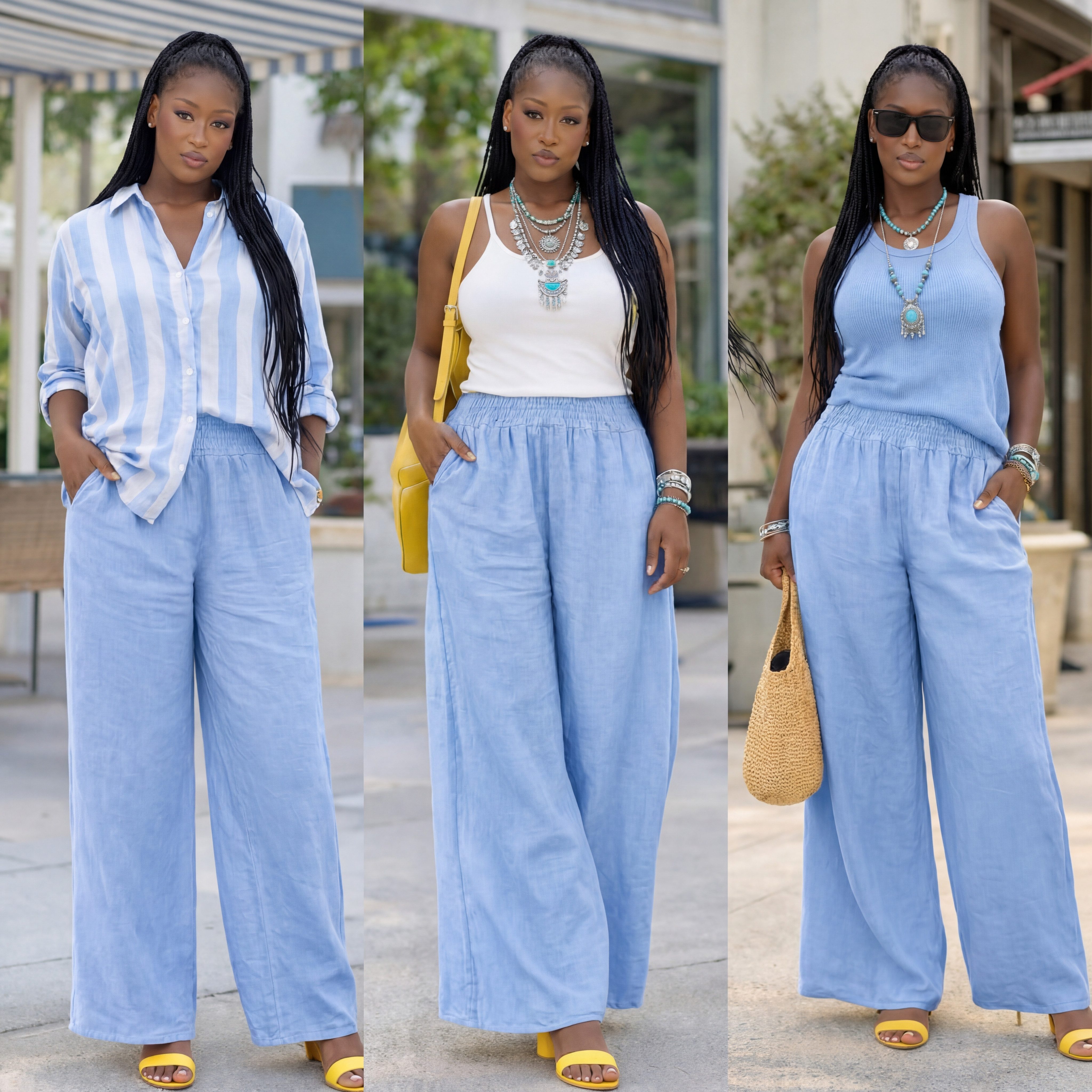 Leinenhose mit hohem Smokbund – bequem & stylisch aus Leinen