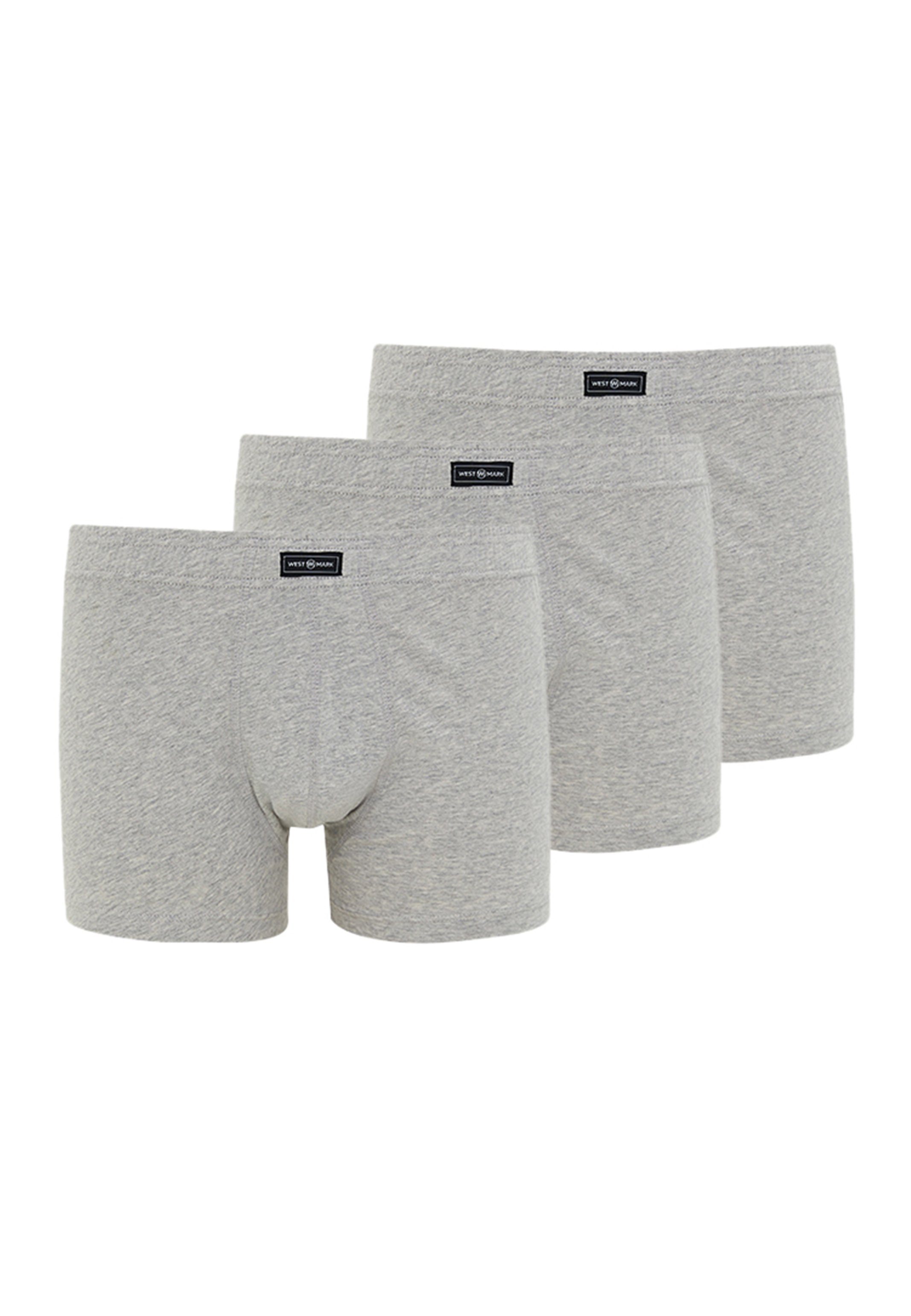 WESTMARK LONDON Retro Boxer 3er Pack Arthur (Spar-Set, 3-St) Retro Short / Pant - Baumwolle - Ohne Eingriff - Grey Melange | Boxer anliegend